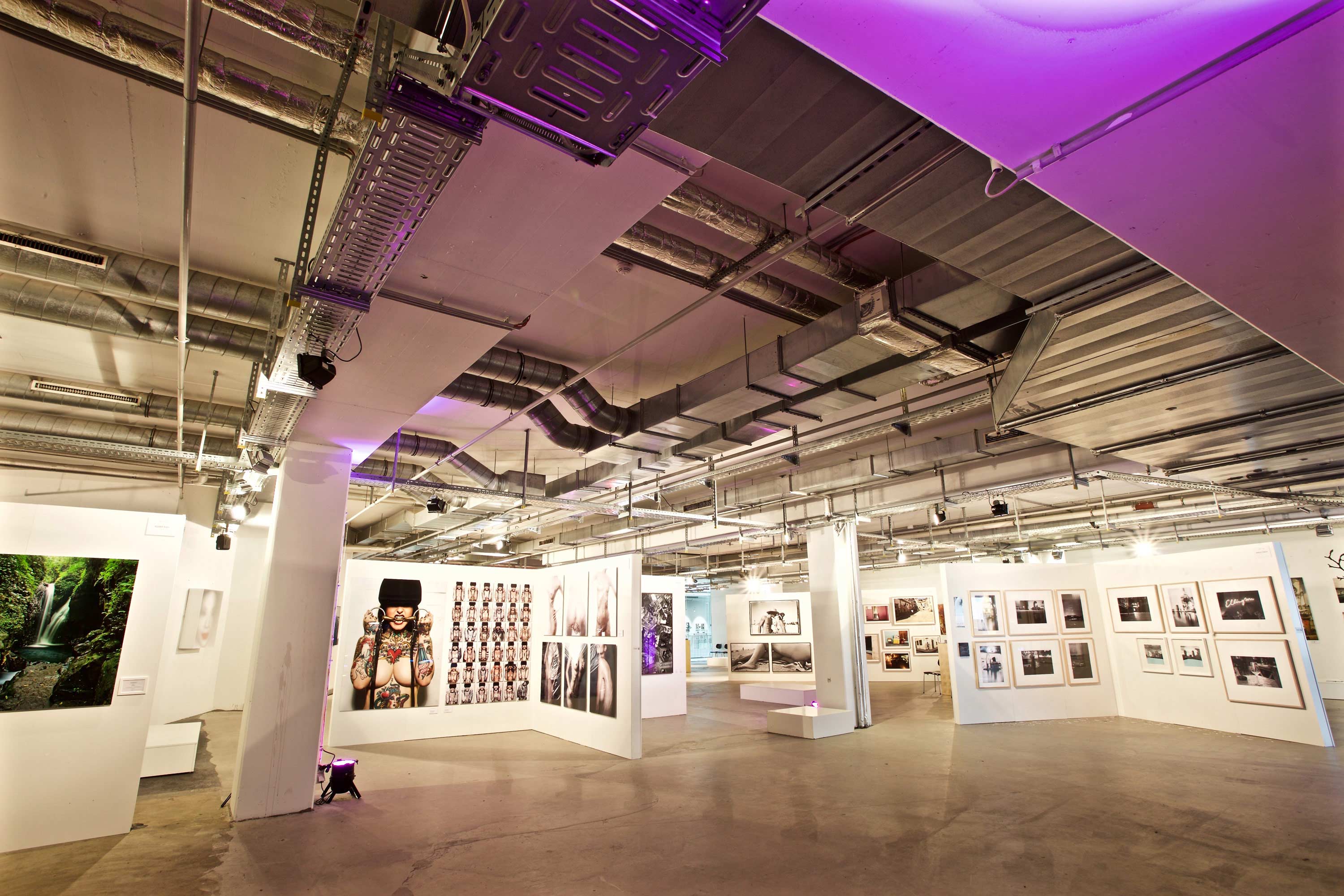 Halle der Ausstellung mit Bildern