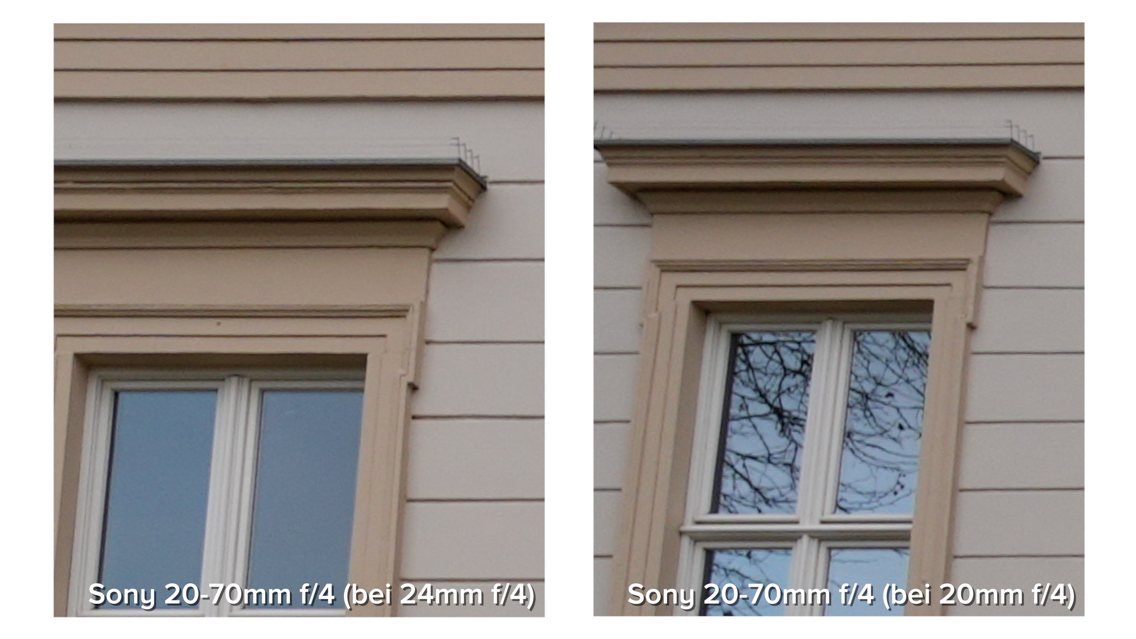 Sony 20-70mm f/4 G bei 20mm vs 24mm