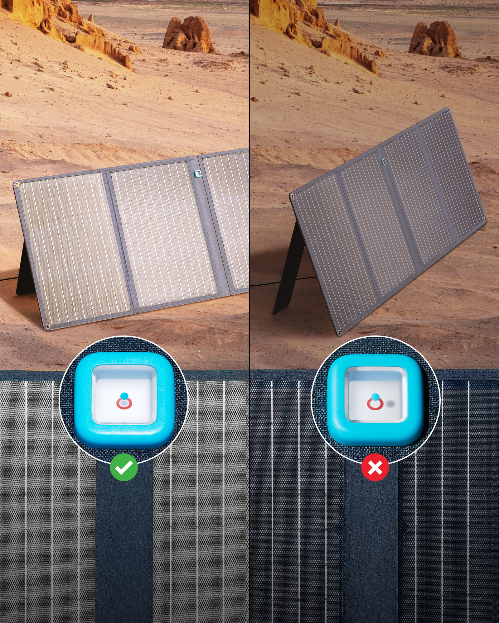 Anker Solarpanel mit Sonnenstandsanzeige