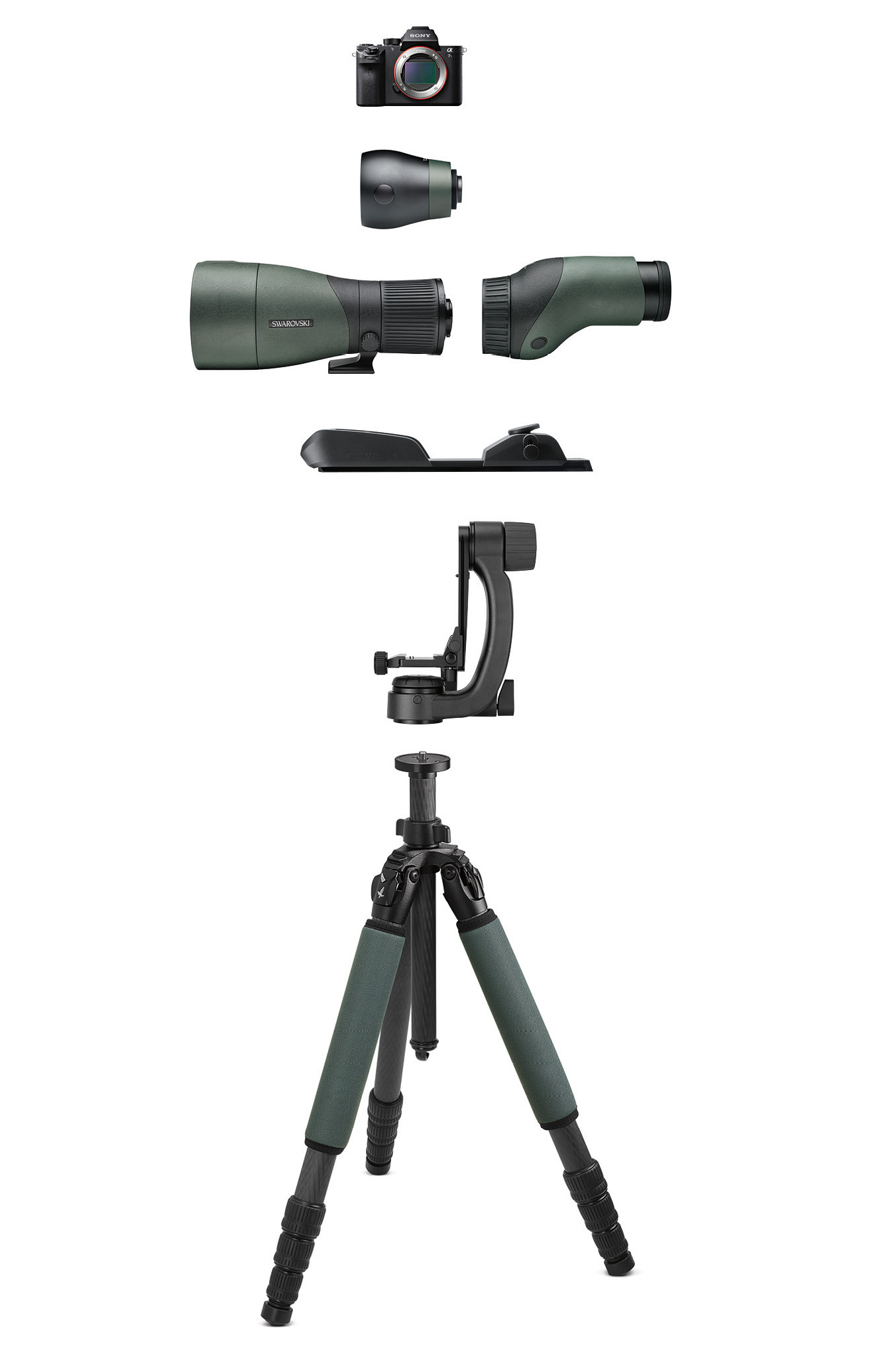 Aufbau eines Spektivs für die Fotografie mit einer Systemkamera