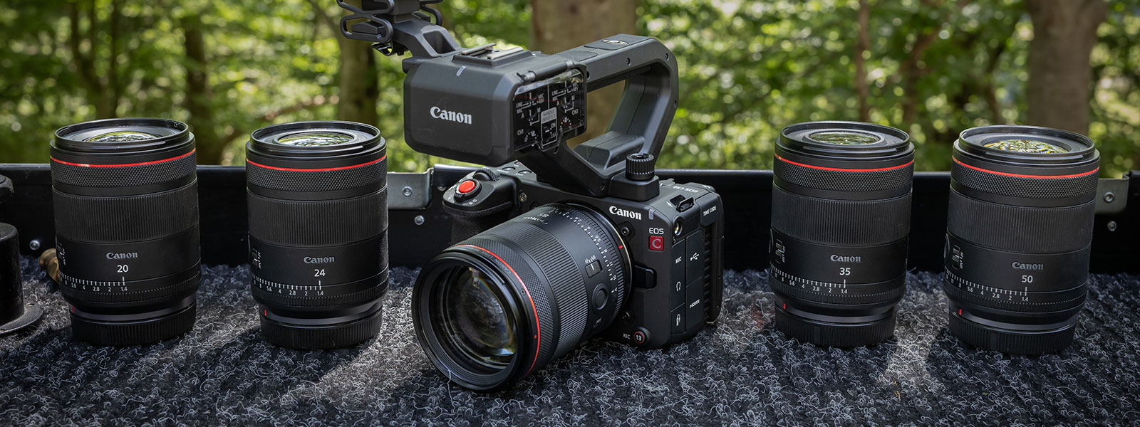 Canon EOS C50 Kamera mit RF Objektive Lineup