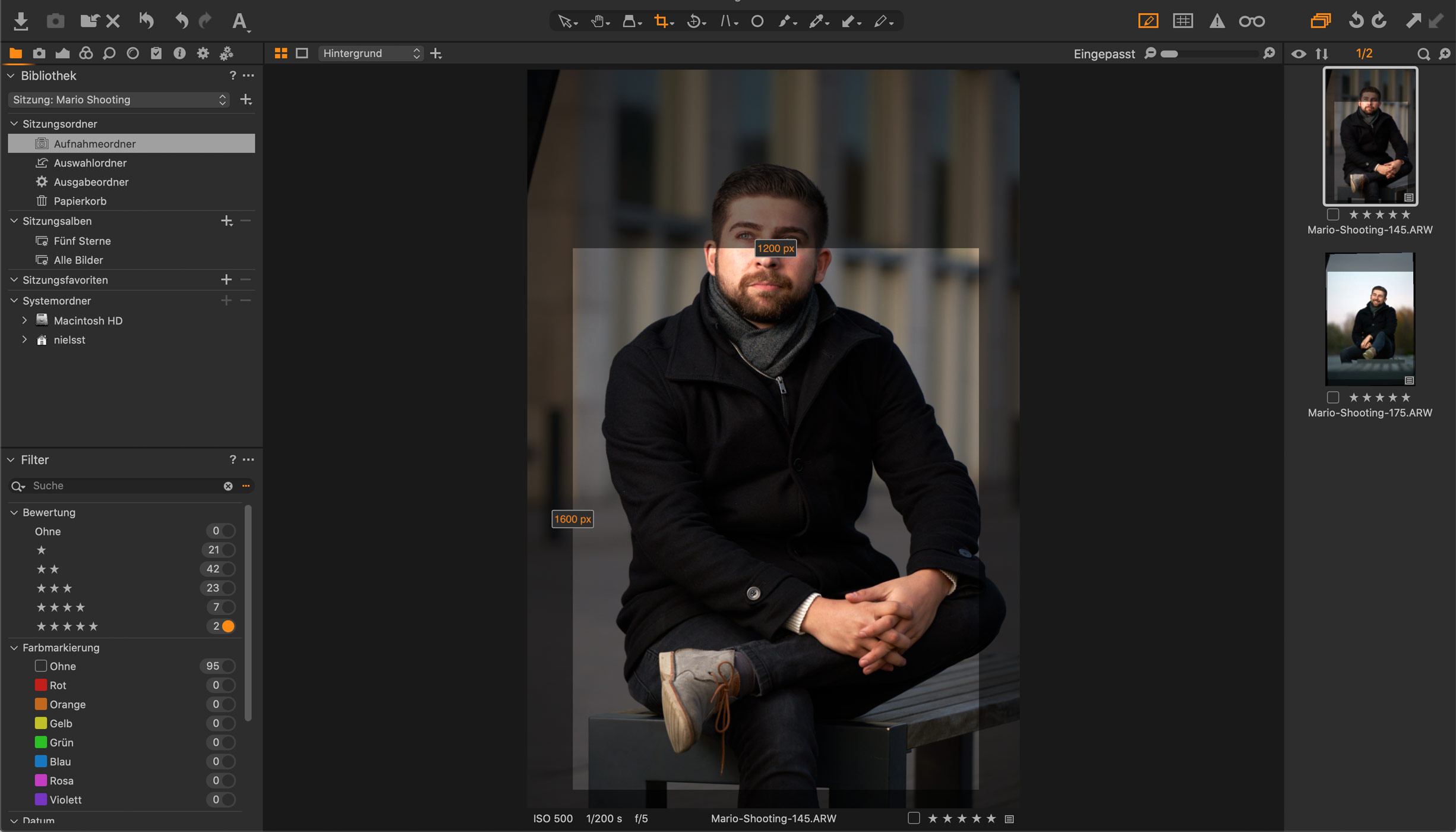 Zuschneiden in Capture One 12