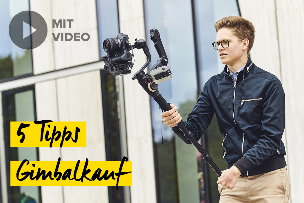 Mann mit Gimbal