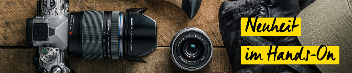 Flat Lay Olympus E.M5 und Objektiv