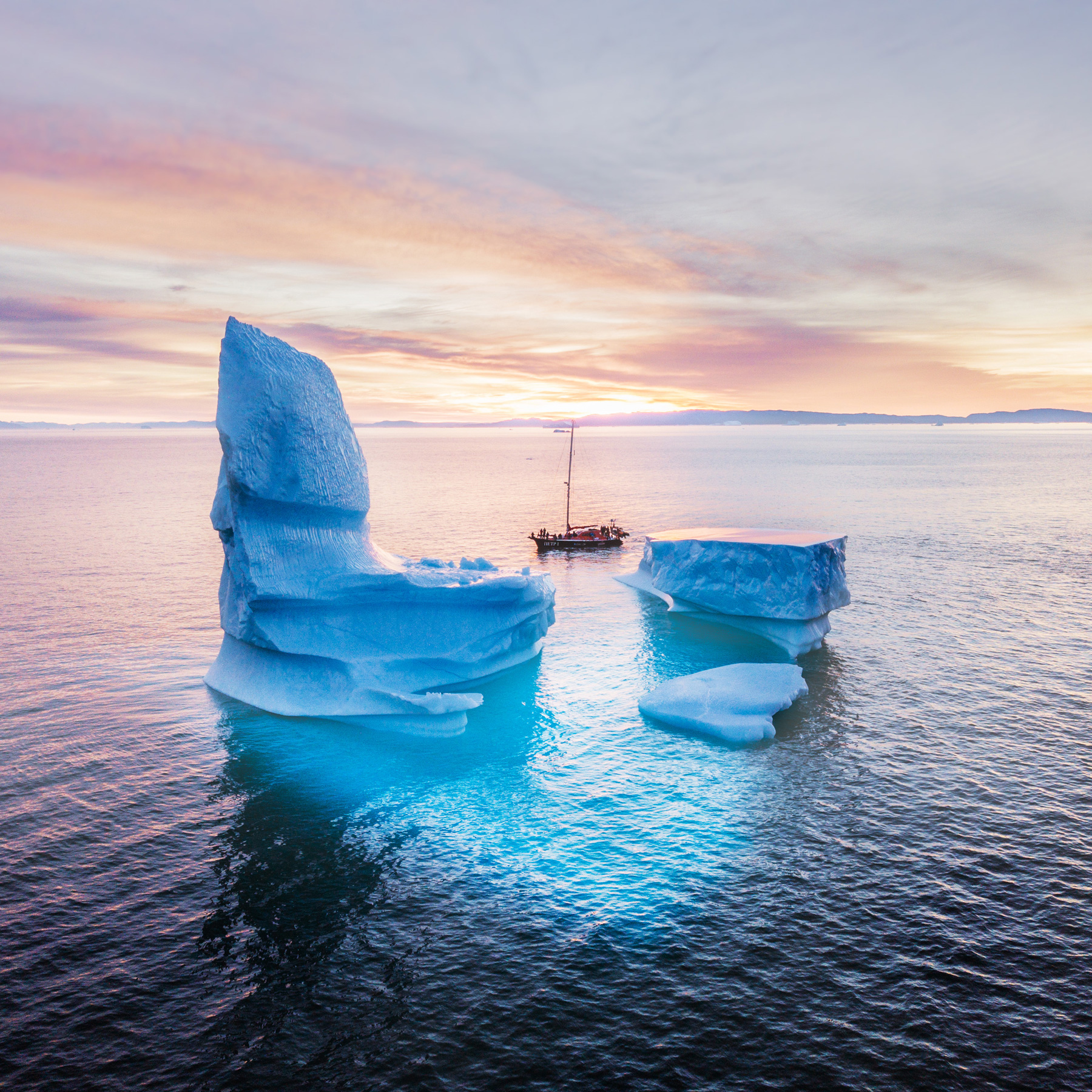 Grönland Sonnenuntergang Eisberg