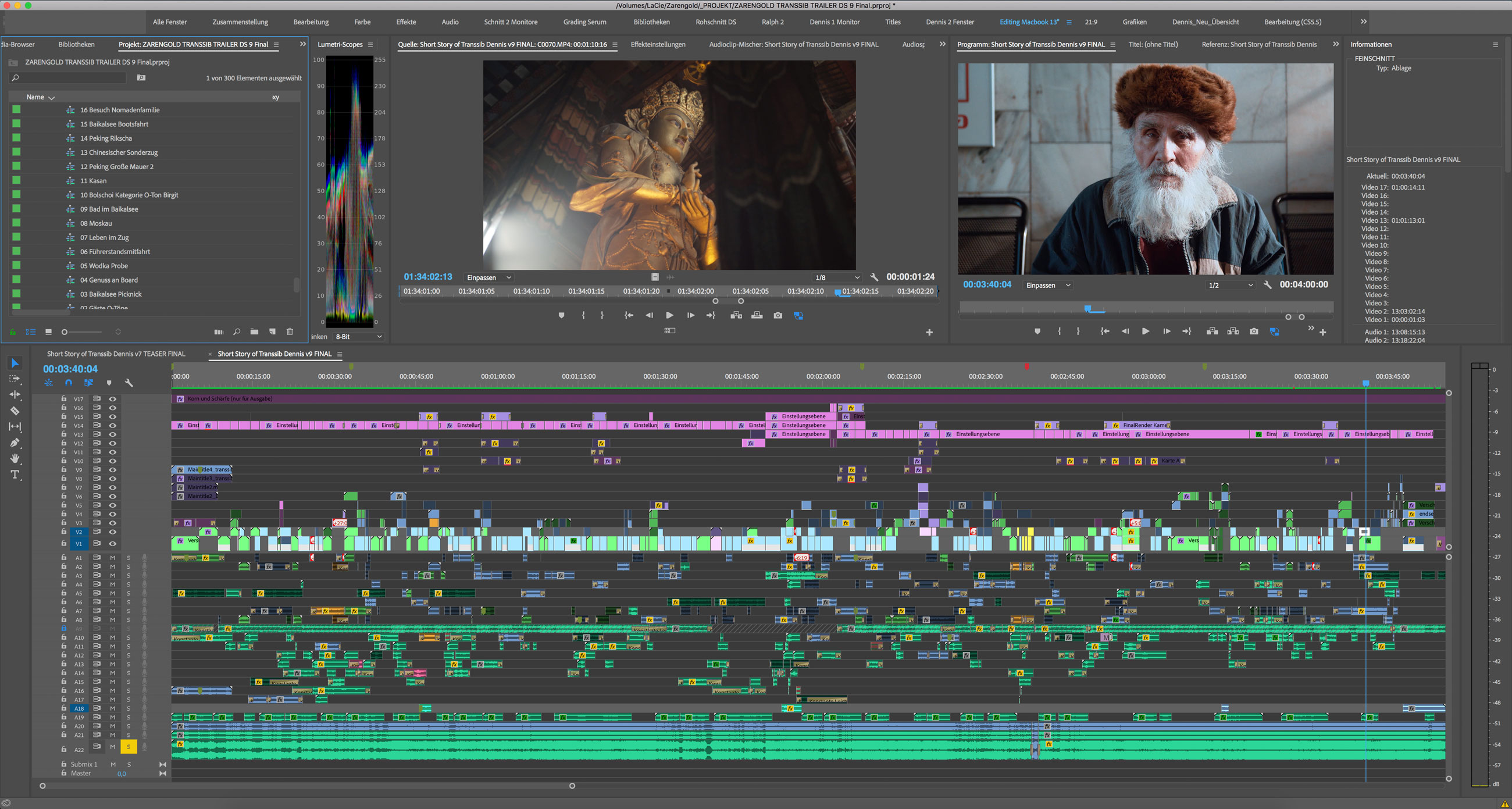 Transsibirische Eisenbahn Videoschnitt Premiere